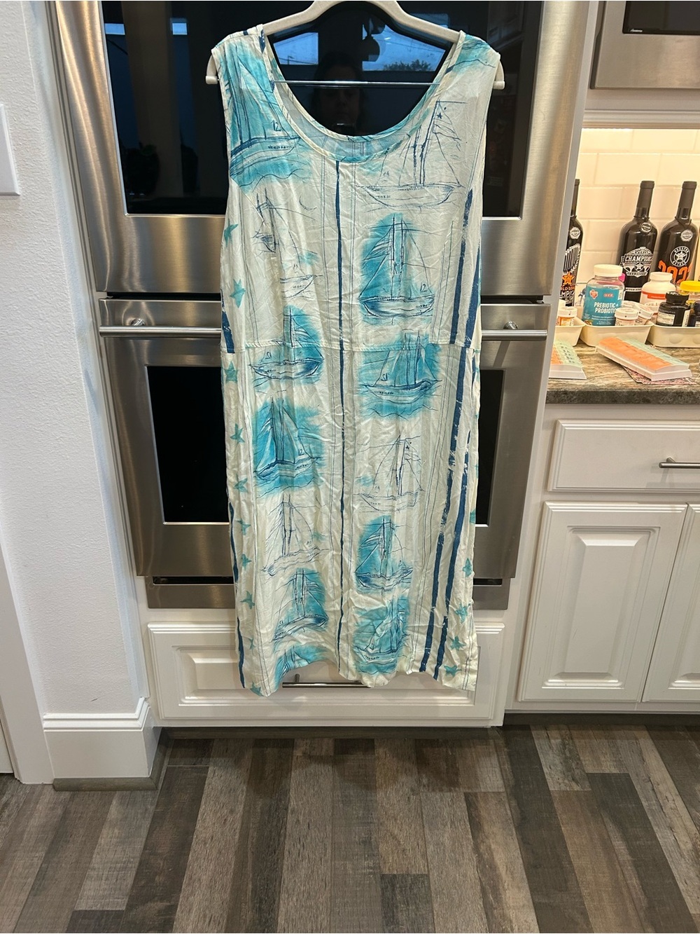 Vintage 90’s Jams World  Stars nautical Dress size XL GUC coastal grandma